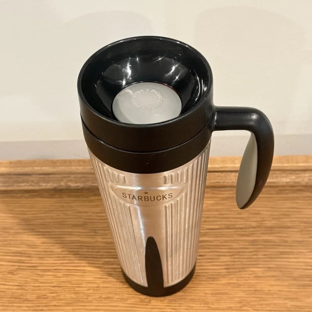Starbucks Barista Stainless Steel Tumbler 16oz Twist Lid Vintage 2002 Coffee Mug